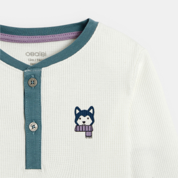 تي شيرت تونسي أنيق أبيض للولد الرضيع